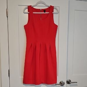 J. Crew Red Pleated Tank Dress Size 8